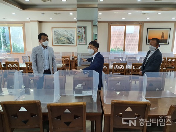 아산교육지원청 학원, 공사현장 점검 사진