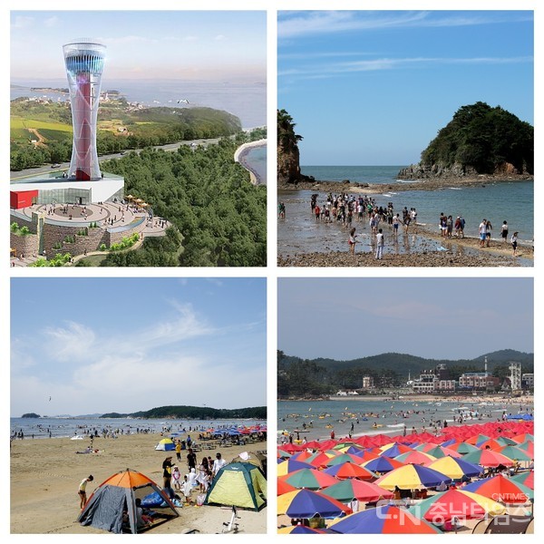 만리포, 몽산포, 꽃지 해수욕장.영목항 전망대 조감도